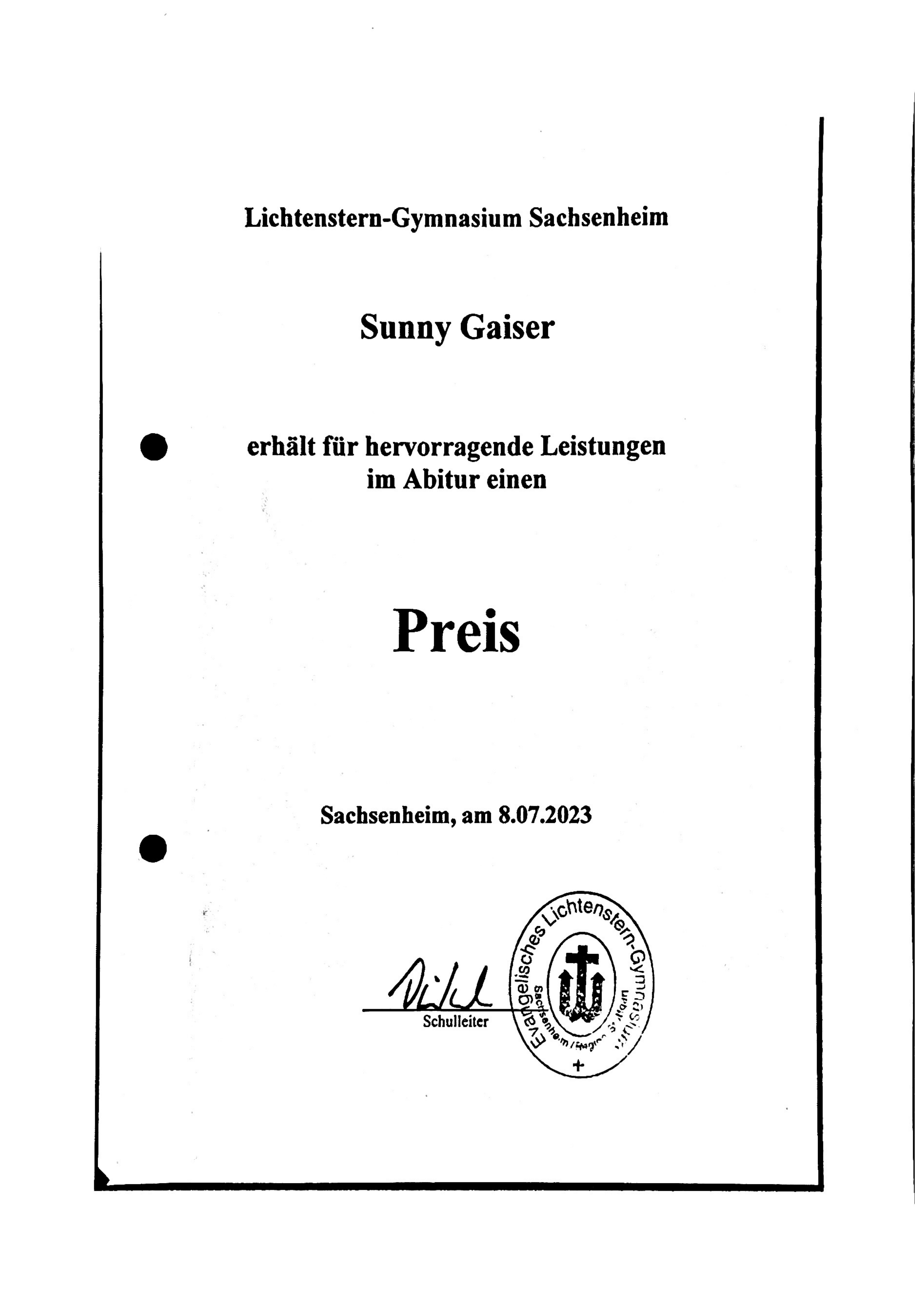 Abiturpreis – Originalnachweis, Seite 9